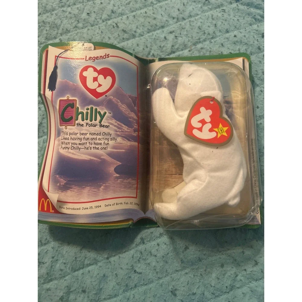 Ty Teenie Beanie Babies 2000 McDonalds Chilly the Polar Bear Legends Sealed Book